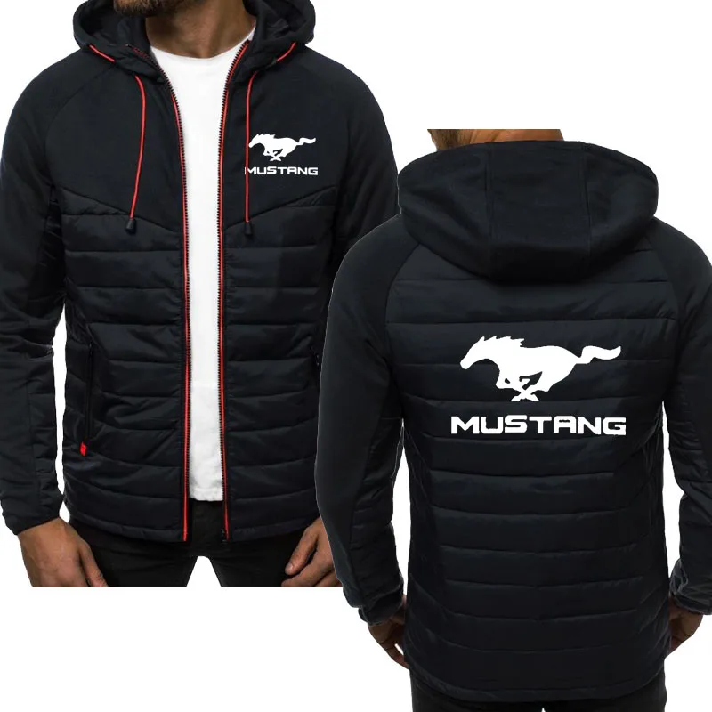 Casual sports men's hooded jacket Ford Mustang car logo print hip hop jacket mens Spring Autumn Brand new Men's sweatshirt tops