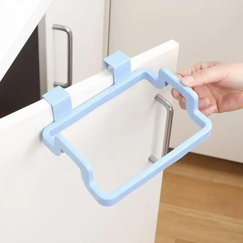 

2021 fashion Kitchen Trash Garbage Bag Holder Rack Kitchen Cabinet Door Back Rack Trash Storage Cupboard Trash Holder
