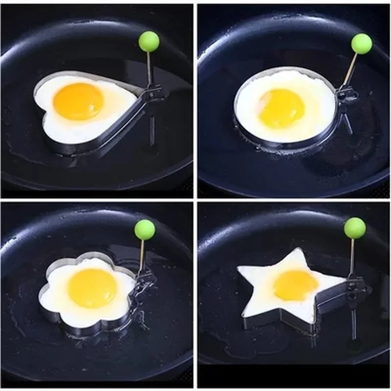

Stainless Steel Omelette Tool Breakfast Omelette Mould Device Pancake Ring Egg Shape Kitchen Tool Round