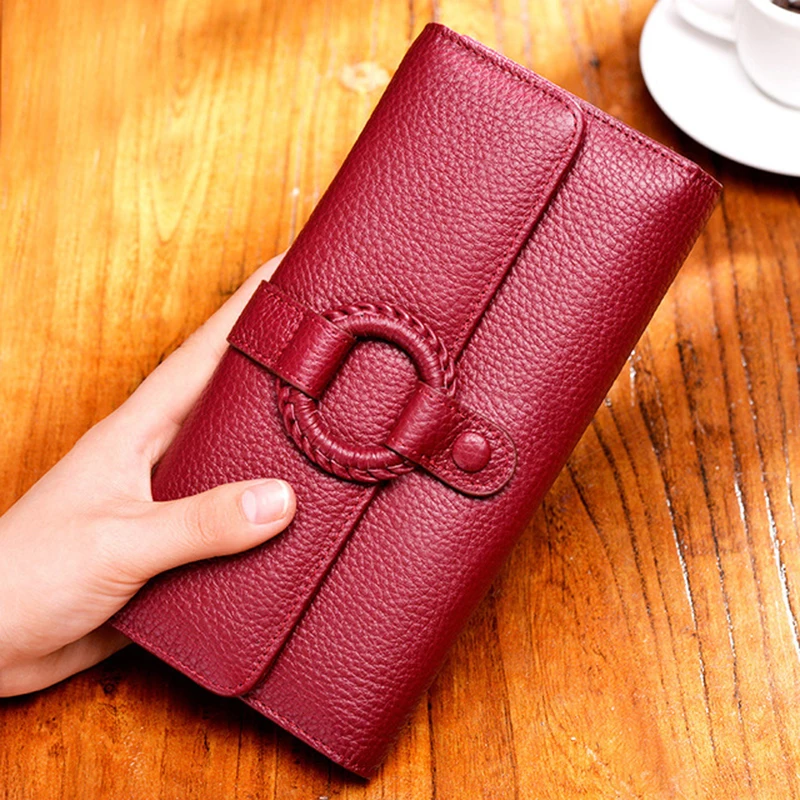 

2021 New Luxury Brand 100% Genuine Leather Wallet Women Card Holder Wallets Female Coin Purse Carteira Portefeuille Femme WT066