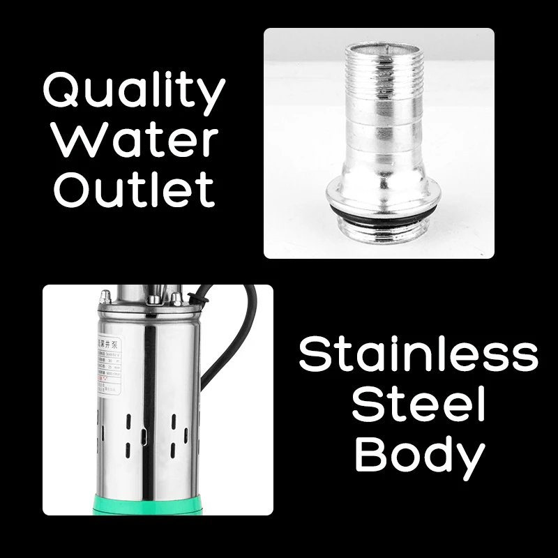 (Лифт 30-45 м) (поток 20 л/мин) DC Солнечный водяной насос для глубоких скважин 200 Вт