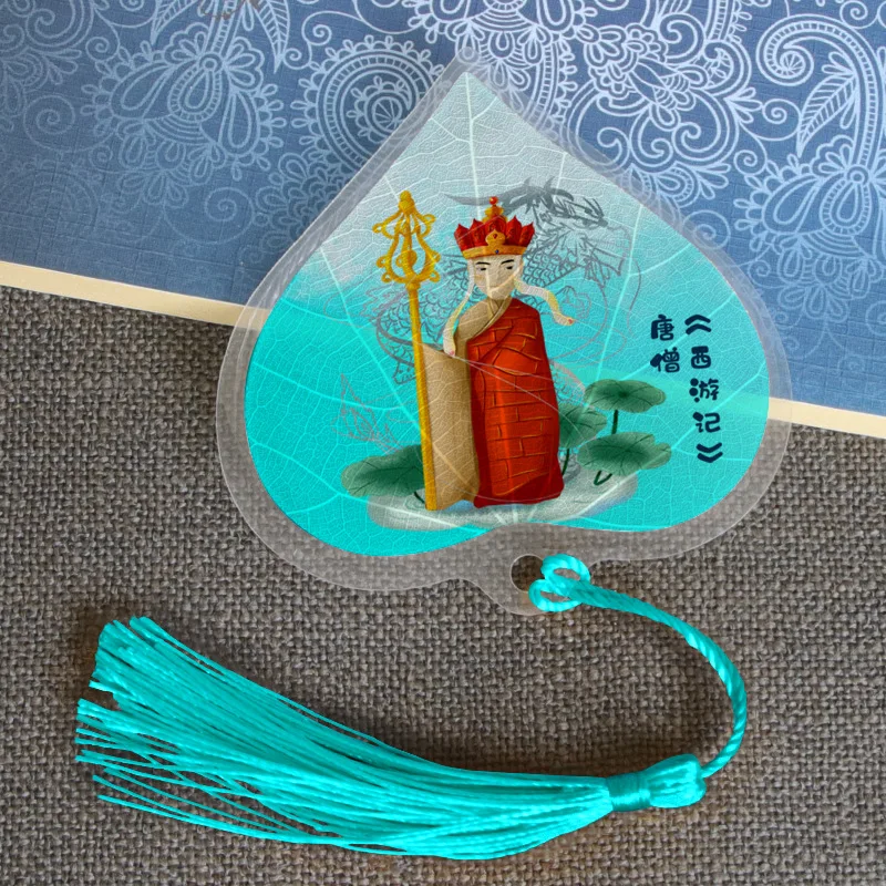 

Chinese Style Leaf Vein Heart-Shaped Bookmark Cartoon Anime Journey To The West Bookmark Office School Student Gifts Stationery