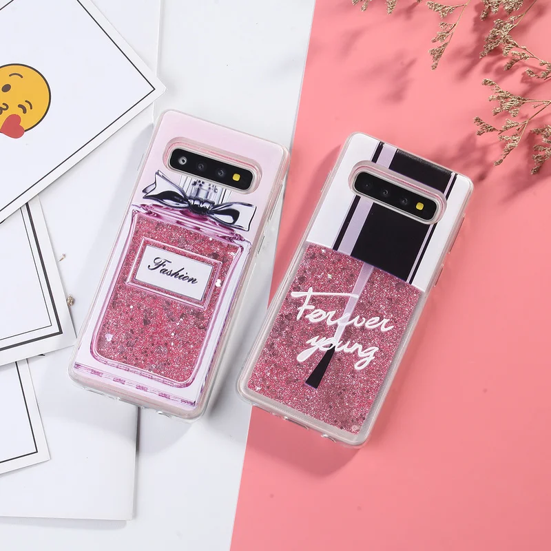 Светлый блестящий чехол для samsung Galaxy S10 S9 S8 Plus сыпучий песок украшение Coque S7 Edge TPU