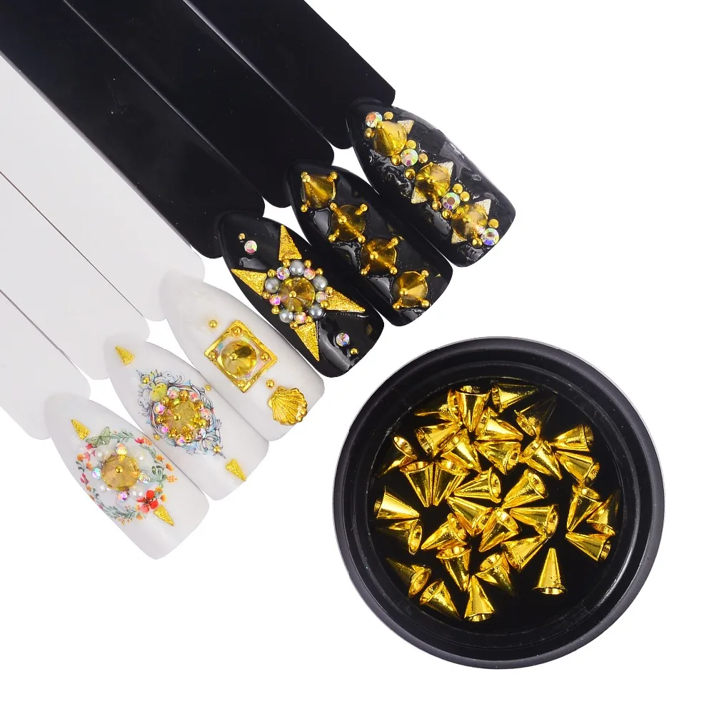 1 коробка модные аксессуары для ногтей металлический панк конус шипы дизайна