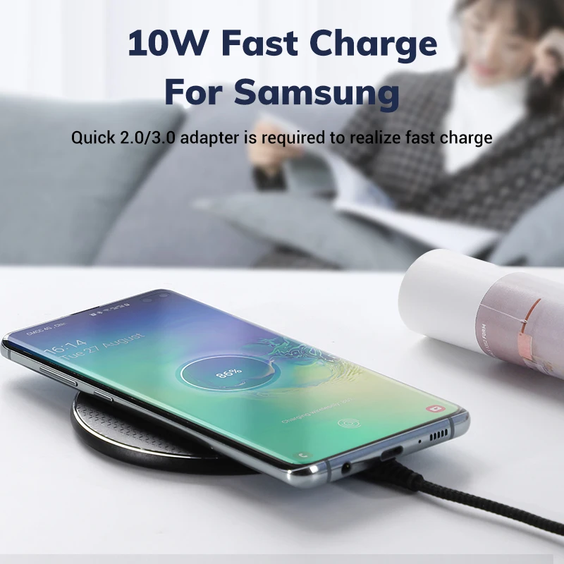 TOPK Беспроводное зарядное устройство для iPhone Xs Max X 8 Plus 10 Вт Быстрая зарядка для samsung Note 9 Note 8 S10 Plus