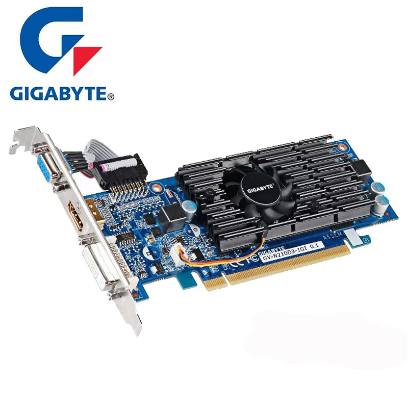GIGABYTE G210 1 ГБ видеокарты 64Bit GDDR3 видеокарта оригинал для nVIDIA Geforce GPU игр Dvi VGA GT630 GT710