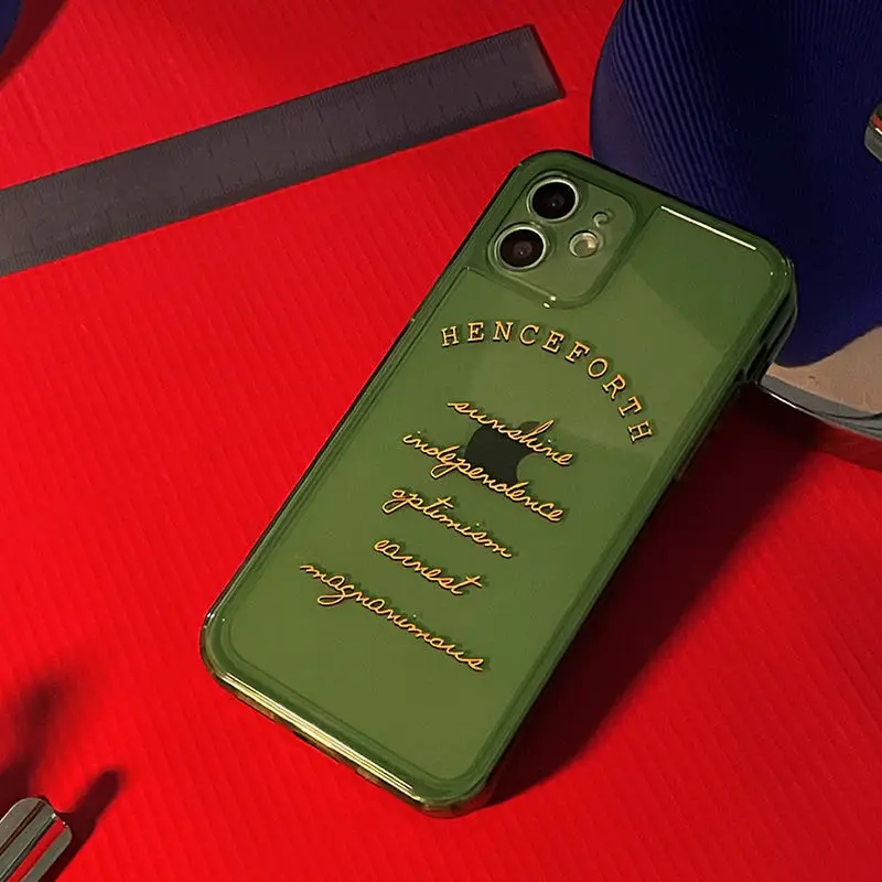 

For Iphone 12 Pro Mini Transparent Phone Case New for IPhone11pro Max All-inclusive Dark Green X Xr Couple Anti-fall Soft Shell