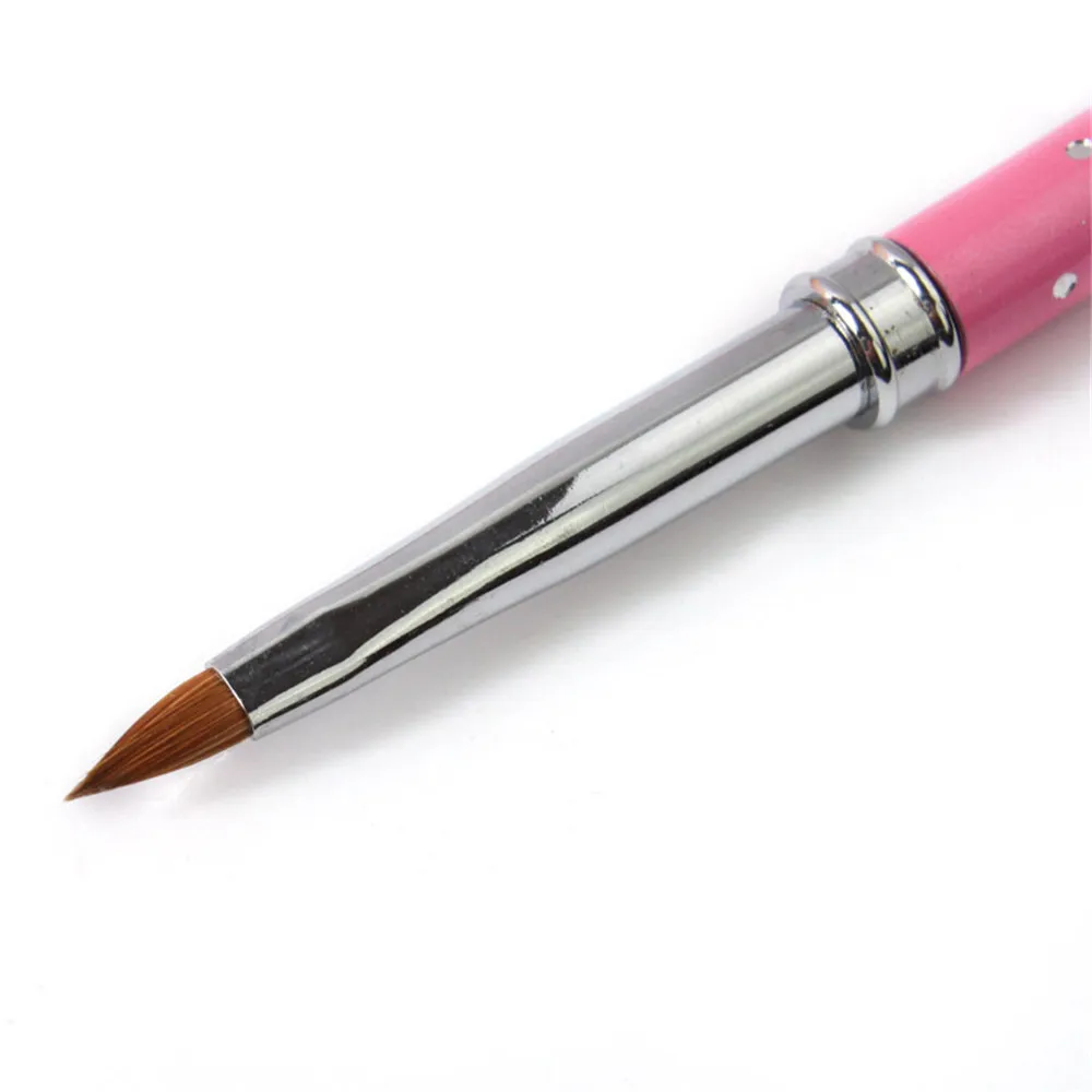 Акриловая кисть для дизайна ногтей металлическая ручка с алмазной кистью УФ-гель