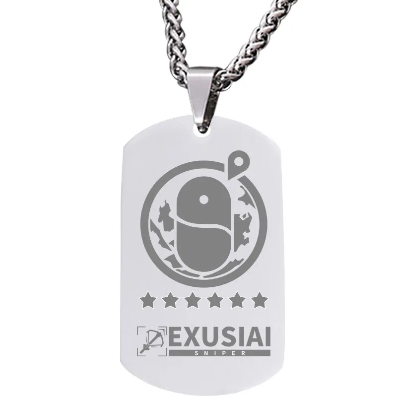 

Game Arknights Exusiai Amiya Chen Siege Lappland Cosplay Pendant Military Dog Tag Fashion Engraving Necklace Props Identity Card
