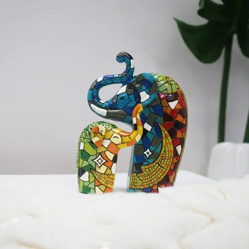 Полимерная мозаика в виде слона для украшения дома статуи животных и