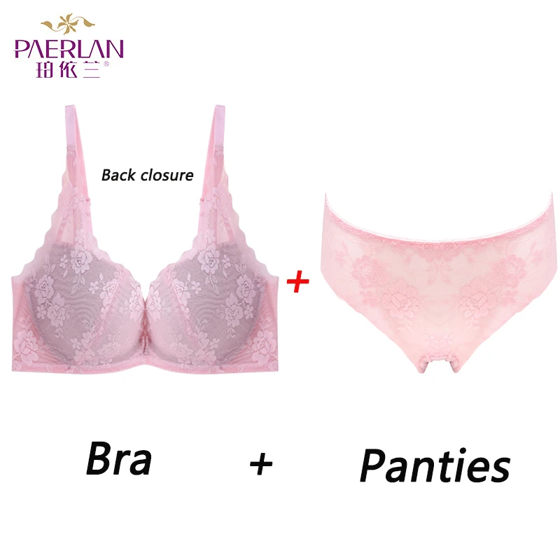 Y1800 Pink set Женский бюстгальтер, без косточек, женское нижнее белье, с пряжкой спереди, маленькая грудь, собранный, без обода, бюстгальтер, красота, сзади, сексуальный кружевной бюстгальтер - Цвет: Y1800 Pink set