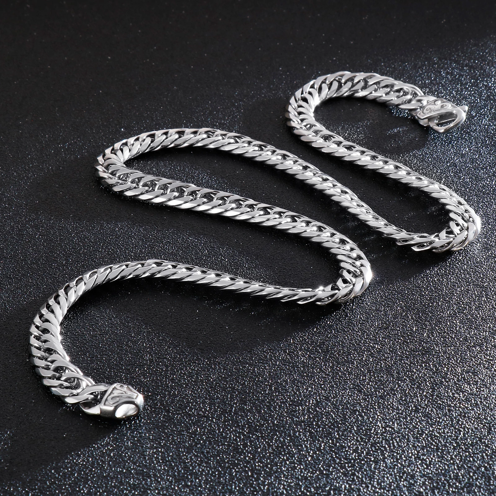 

10mm Width Cuba Hiphop Rock 316L Stainless Steel Necklace for Men Fashion Chain Vintage Jewelry Necklace Hot Sale