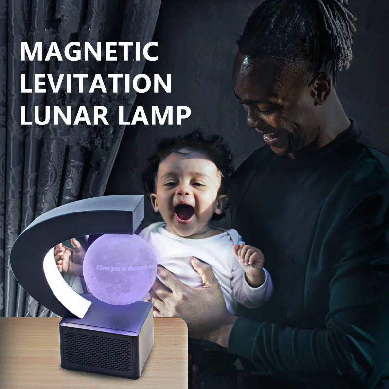 2021 Magnetic Levitating Light Bluetooth Speaker Magic 3D Moon Lamp Led Sleep light Home Theatre System Creative Gift Table Lamp