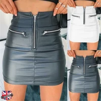 womens club leather skirt bodycon high wetlook ladies waist pu party