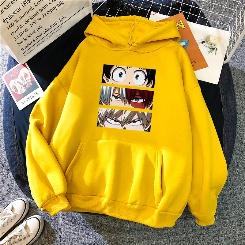 

Fashion Japan Anime Hip Hop Sweatshirt My Hero Academia Hoodies Men Female Autumn Casual Pullover Sweats Hoodie Women goth