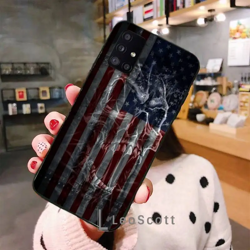

America USA Flag Phone Case For Samsung A40 A50 A51 A71 A20E A20S S8 S9 S10 S20 Plus note 20 ultra 4G 5G