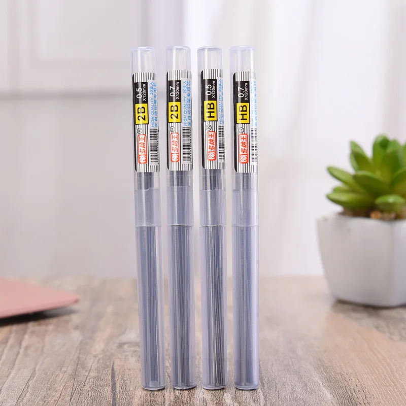 4 Pcs a lot Black Mechanical Pencil Replace Lead 05 07mm Erasable Automatic Graphite Refill 2B Hb 2H Stationery Supplies | Канцтовары