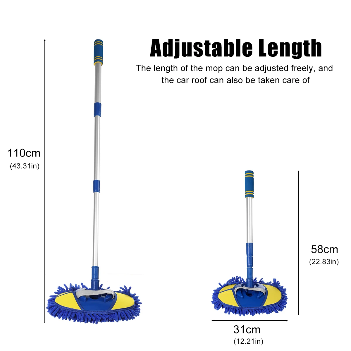 

Adjustable Car Cleaning Brush Telescoping Long Handle Auto Accessories Car Wash Brush Cleaning Mop 110CM Chenille Broom Car