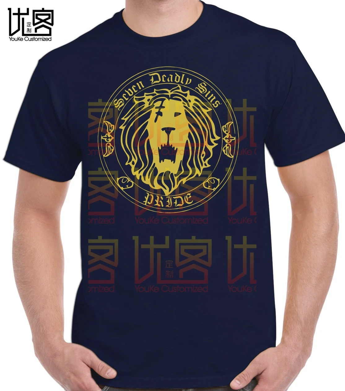 Мужские Винтажные Футболки с коротким рукавом и круглым вырезом The Seven Deadly Sins