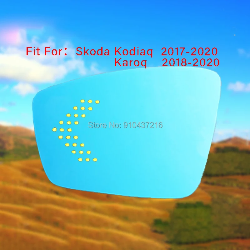 

Car Rearview Mirror Glare Proof Blue Glasses Led Lamp Heated turn singleLarge view For Skoda Kodiaq Karoq 2017-2020