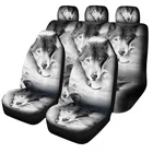 Чехлы для автомобильных сидений Aimaao, универсальные, с принтом Белого Волка, для мужчин и защитные чехлы для сидений, подходят для интерьера автомобиля, 4 шт.