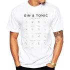 Модная мужская футболка TEEHUB с изображением еды, хипстерские футболки с принтом Джина и тоника, Забавные футболки с коротким рукавом