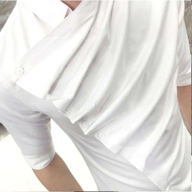 Мужские Ночные Клубные DJ певицы сексуальные асимметричные рубашки хип хоп панк