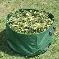 large capacity garden bag garden waste woven rubbish bags garden waste bag leaf sack foldable trash can trash containers