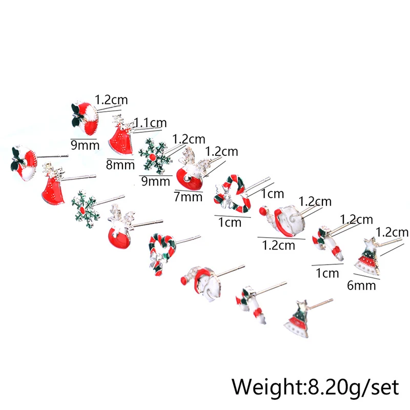 Рождественские серьги ювелирный набор милый Санта Клаус снеговик прекрасный
