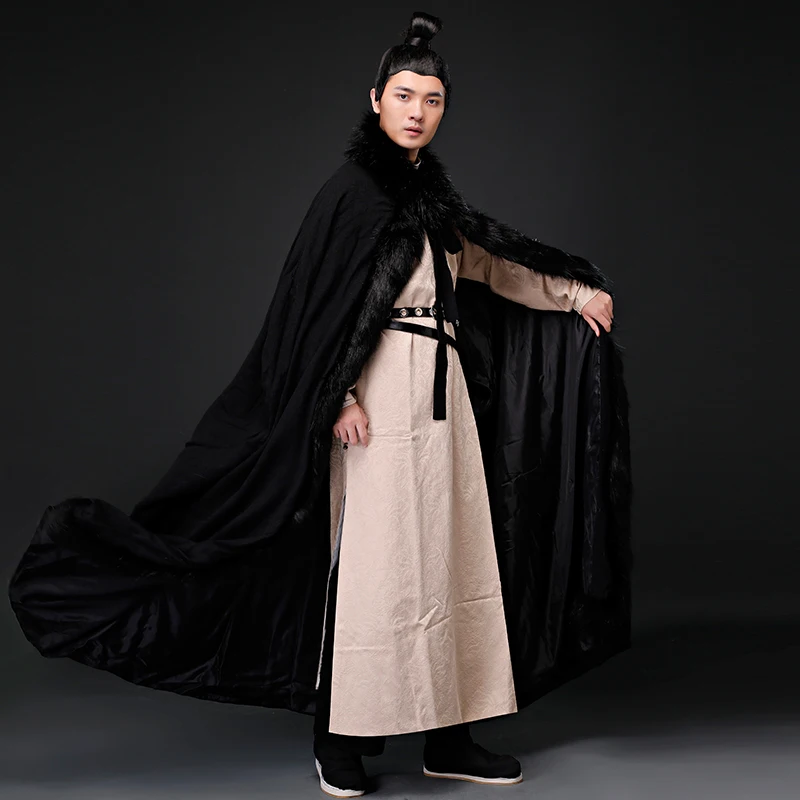 cosplay hanfu men chinese dress Qin Han ancient times Traditional Martial arts cloak emperor Minister Scholar prodigal | Тематическая