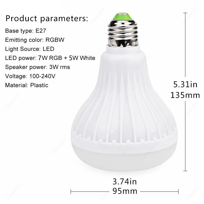 Умная музыкальсветильник почка светодиодная цветная лампочка с Bluetooth динамиком