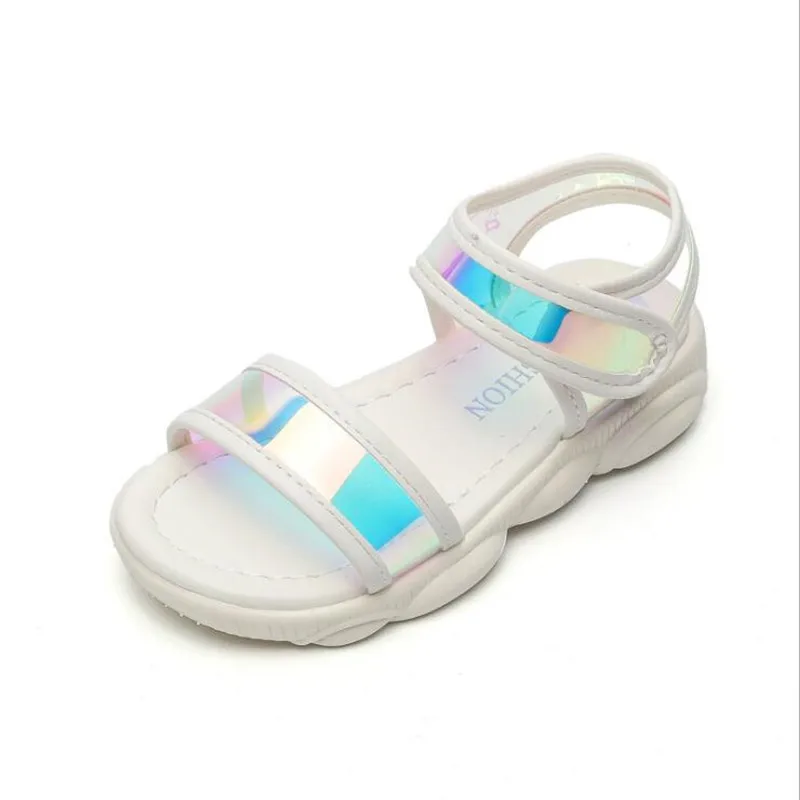 Сандалии для девочек простые эластичные легкие пляжные туфли подростков Детские