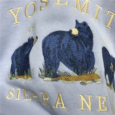 

Autumn and winter Vintage Embroidered Sweatshirt Hoodie lady Harajuku street style leisure long sleeve round neck oversized fash