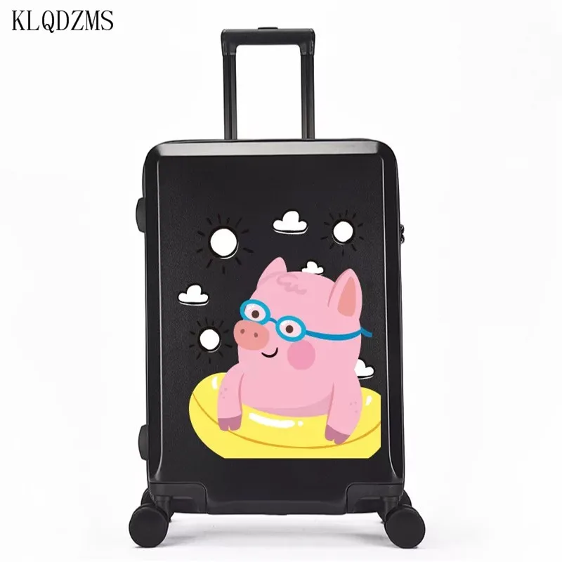 

Чемодан на колесиках KLQDZMS для мужчин и женщин, креативный чемодан на колесиках, большой вместимости 20/24/26 дюймов