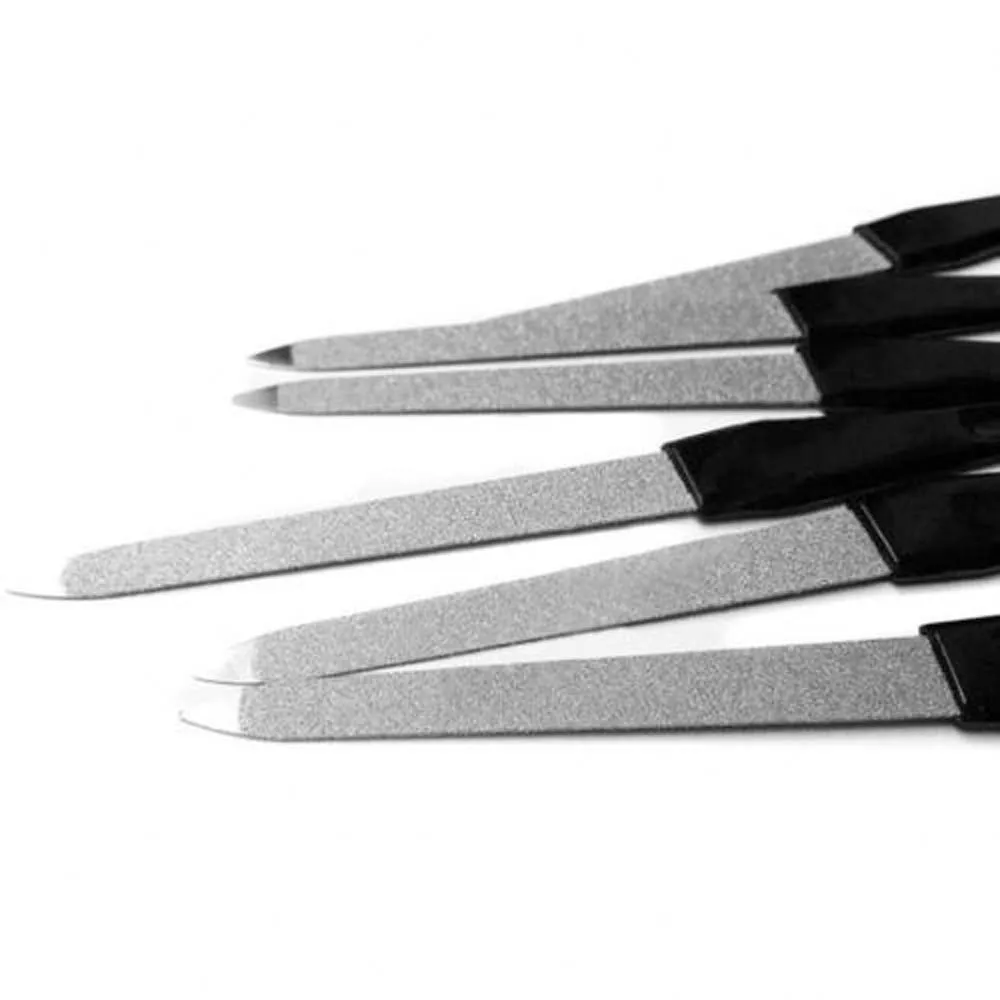 

1/5 Pcs 148mm Black Plastic Handle Metal Double Sided Nail Files Strong Edge Manicure Grooming Beauty Pedicure Foot Care Tools
