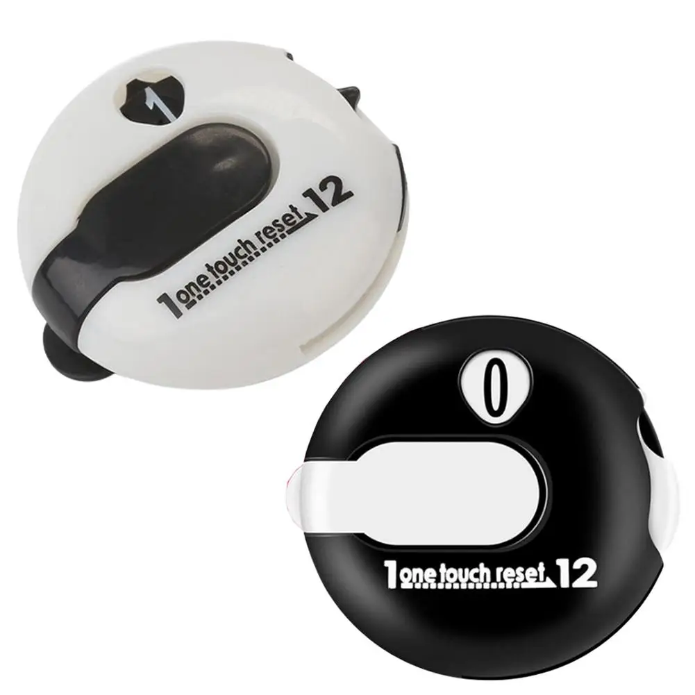 

Black/White Golf Score Counter Classic Counter Clicker Up To 12 Shots Score With One Touch Reset Clip For Outdoor Sports Golf