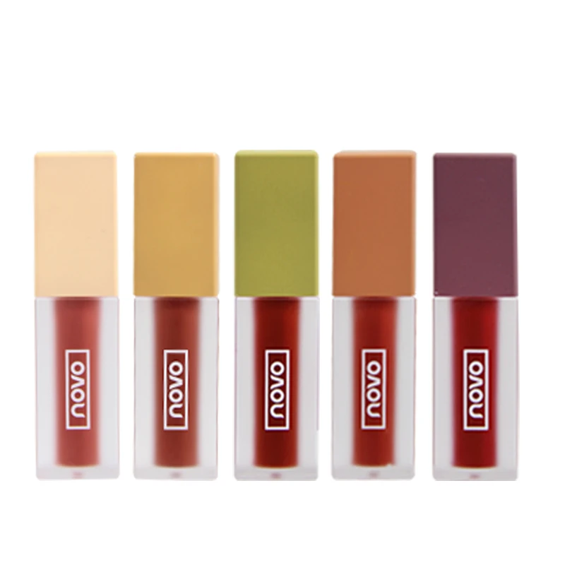 NOVO красный бархатный блеск для губ матовый 5 шт./компл. блестящая помада