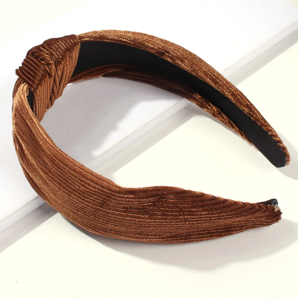 Женская Вельветовая повязка на голову винтажная широкая с узлом аксессуар для