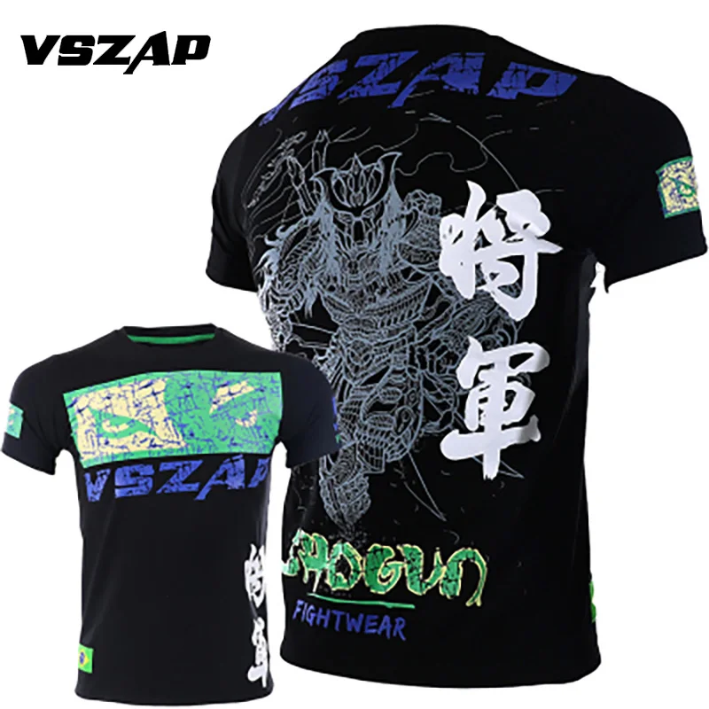 

VSZAP Warrior Boxing MMA T Shirt Gym Tee Shirt Fighting Fighting Martial Arts Fitness Training Muay Thai T Shirt Men Homme