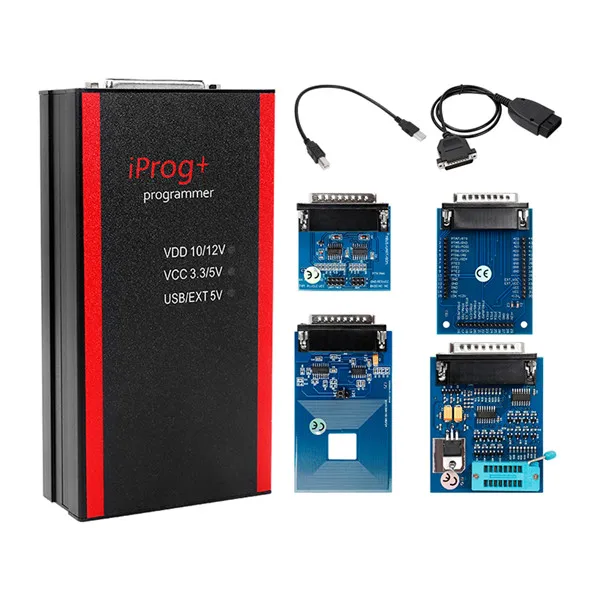 4pcs adapters Диагностический инструмент Iprog+ Iprog программист с адаптером IMMO/Регулировка пробега/сброс подушки безопасности лучше, чем Tango/Digrprog/Carprog - Цвет: 4pcs adapters