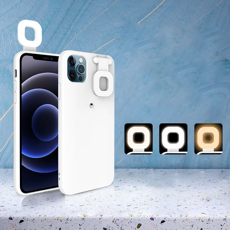 

Ring flash case is suitable for iPhone 12/11/pro max XS Max XR phone light supplement case bracket, live video at night