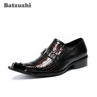 italian brand new zapatos hombre men shoes pointed metal toe men leather dress shoes oxford shoes men for runway and party us12