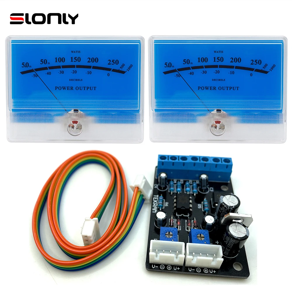 

2pcs Classic McIntosh Lake Water Blue VU Meters with 1pc Driver Board Tube Audio Amplifier DB Power Discharge TN-90 w/Backlight