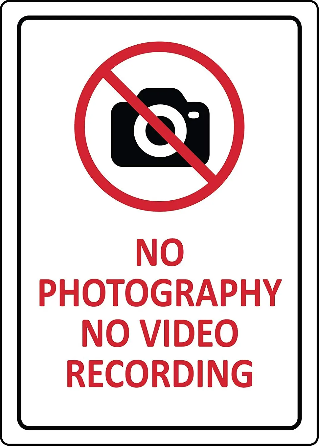 

Vintage Style Aluminum No Photography No Video Recording Metal Tin Sign 8x12 Inch Retro Home Kitchen Office Garden Garage Wall