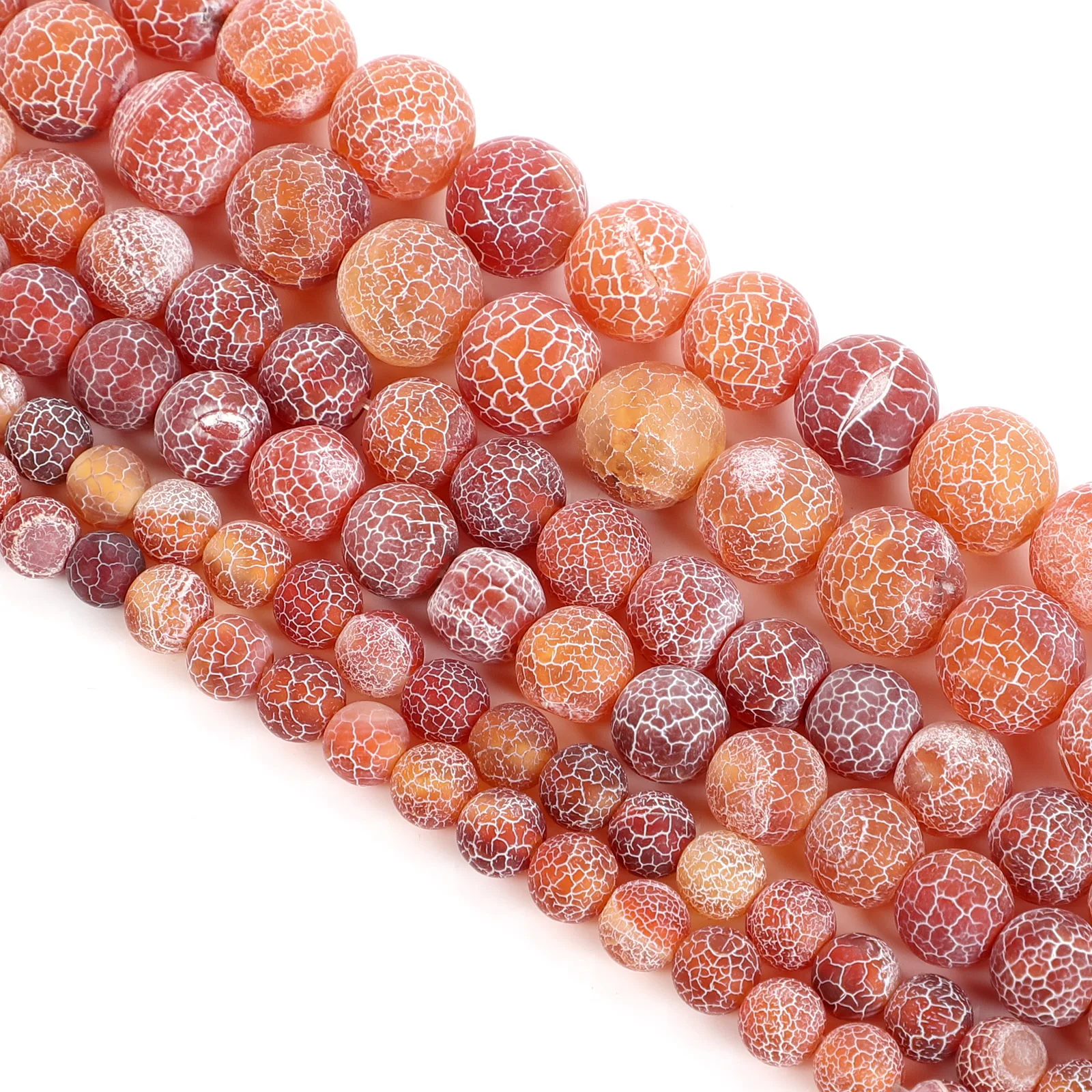 Бусины из натурального камня матовые красные прочные круглые бусины-разделители