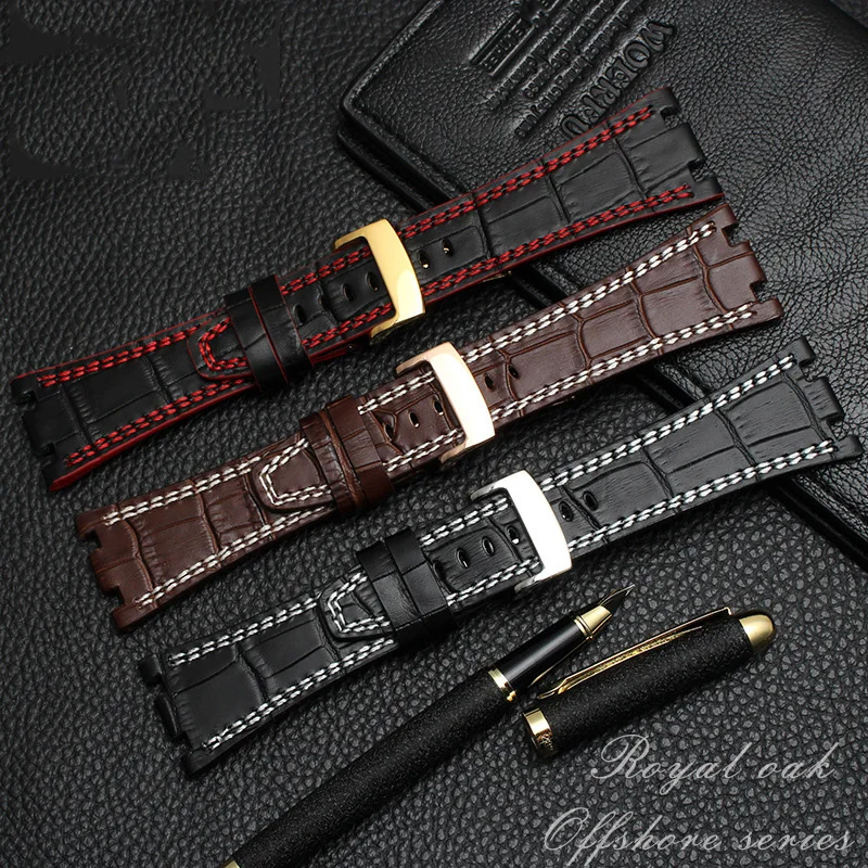 watch band For AP15710 15703 26470 26133 Series cowhide watch chain  watch band men's 28mm