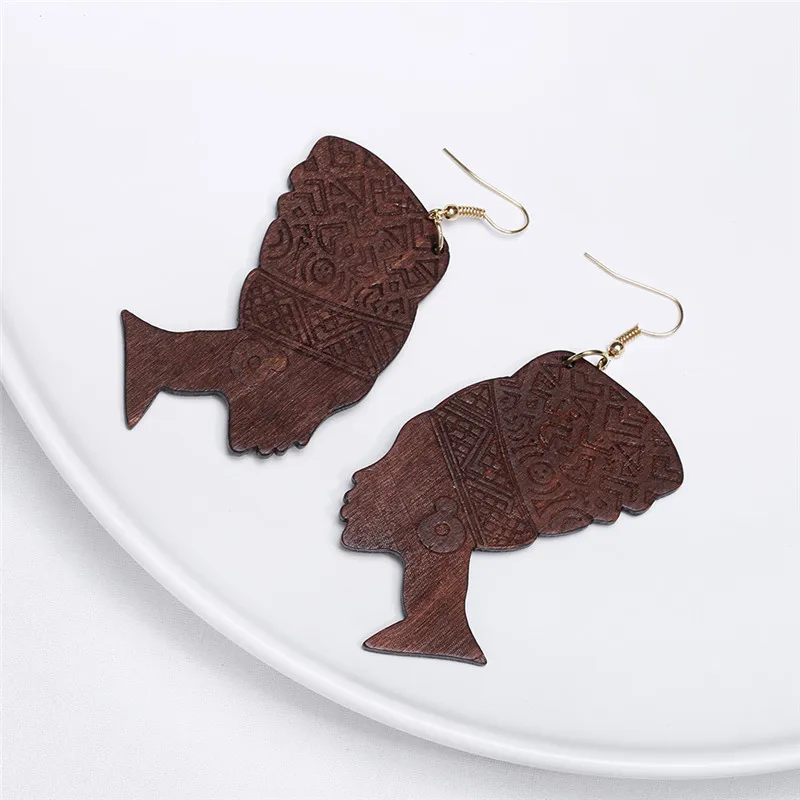 Женские винтажные серьги подвески VIVILADY ручной работы из натурального дерева в