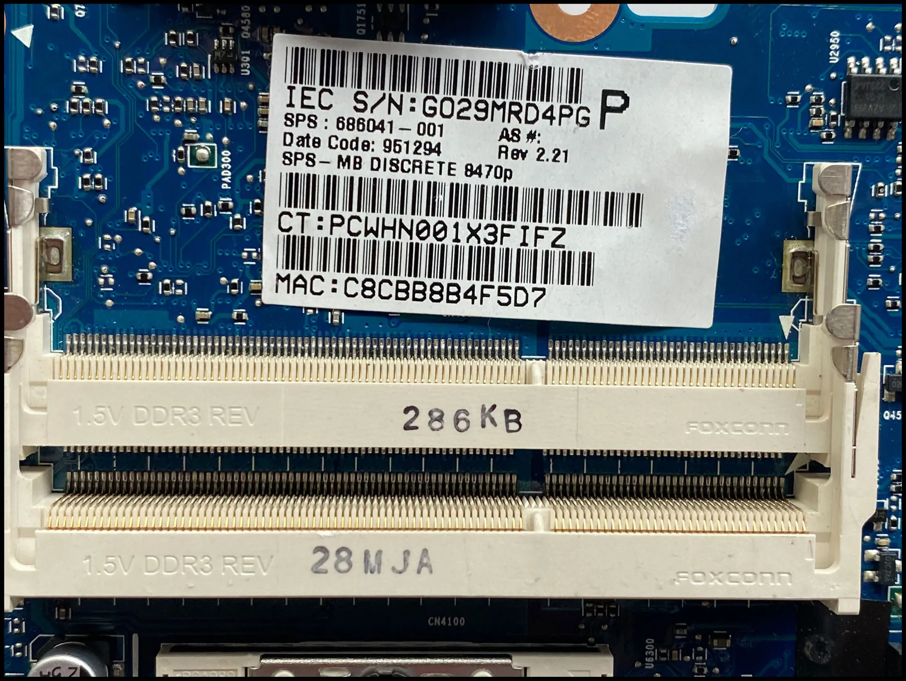 Материнская плата 686041-001 для ноутбука HP Probook 8470P 8470 Вт 686041-501 SLJ8A HM77 PGA989 HD7670M DDR3