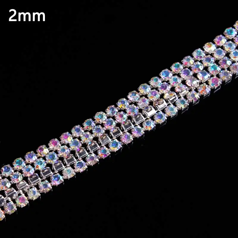 1 ярд/лот 2 мм прозрачные стразы со стразами цепочка для рукоделия сделай сам