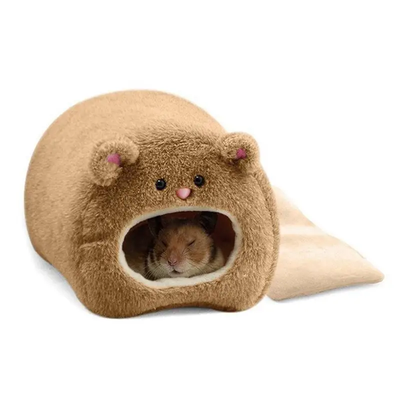 

HOT-Rats Hamster Winter Warm Hanging Cage Hammock Cute Bear House with Bed Mat for Small Furry Animals